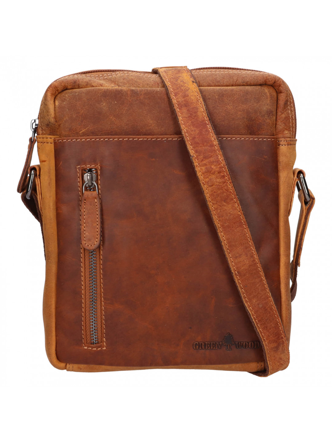 Pánská kožená taška přes rameno Greenwood Vašek – koňak